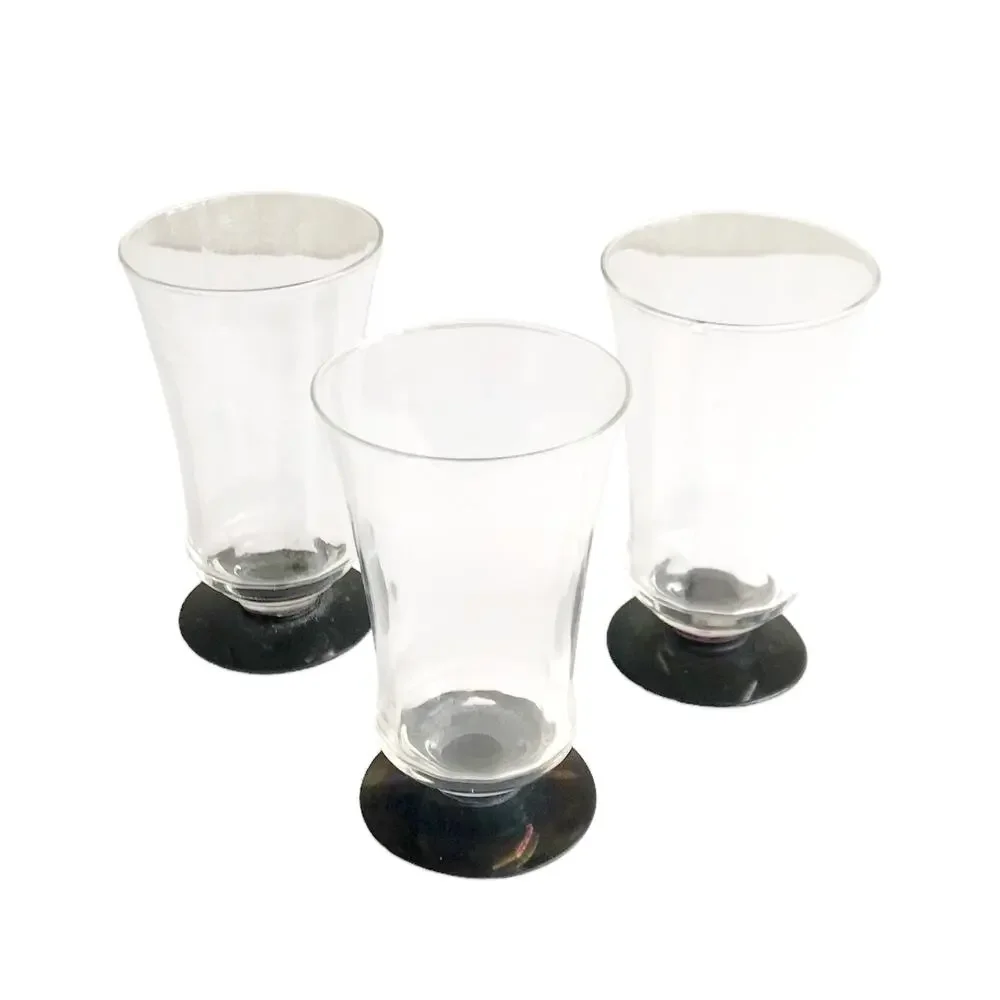 Vintage Crystal Cordial Glasses 3 Piece Set Cut Glass Short Juice Small Coupes